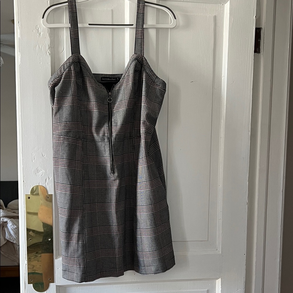 Abercrombie & Fit h houndstooth plaid dress XL zip pockets